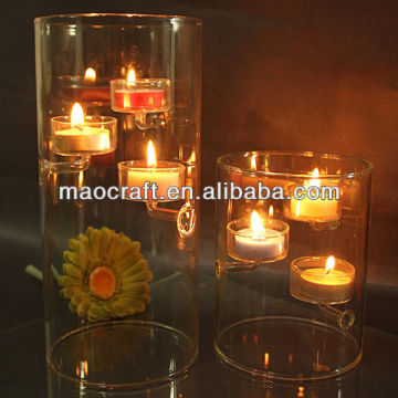 factory sale clear glass drawing of tealight glass holder