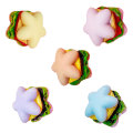 Kawaii Resin Hamburger with Star Charms Simulation Food Miniature DIY Dollhouse Kitchen Play Toys Handmade Accessories