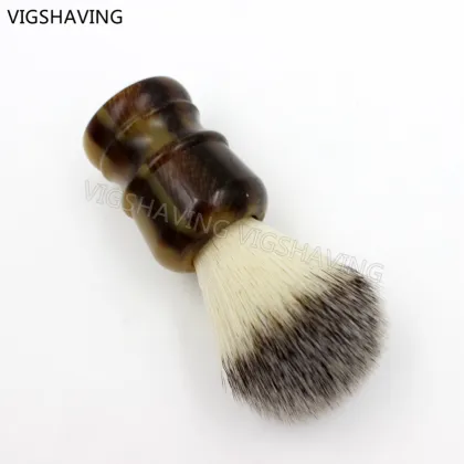 faux horn handle synthetic bristle shaving brush