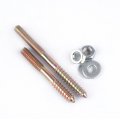 Double Head Thread Screw Brass Plated