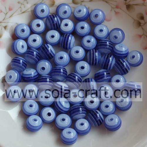 Wholesale Resin Striped Round Spacer Loose Beads