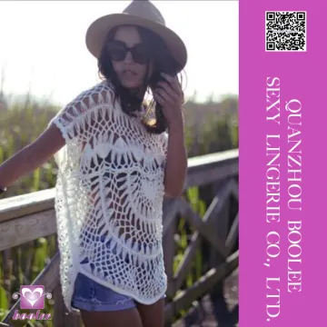 Women Sexy Handmade Crochet Beach Cover Up Fashion Women Swim Suit Beach Tops
