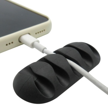 Factory Wholesale 10pcs/Bag Black Adjustable USB Cable Holder