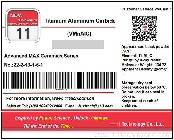 MAX phase materials VMnAlC Black powder