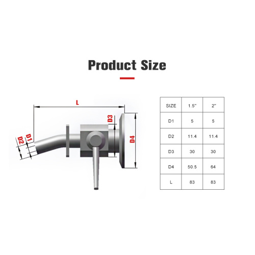 Sanitary Grade SS304 Sampling Valve With Cock Type