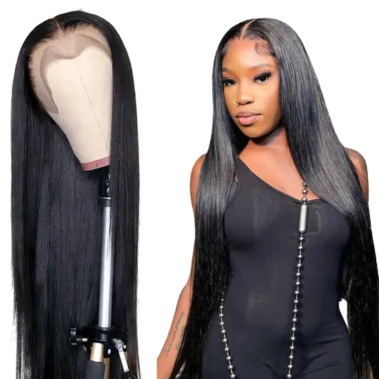 Brazilian Virgin Remy Hair Lace Wigs Pre-Plucked 13X4 150% Density Deep T Part Transparent Lace Frontal Human Hair Wigs