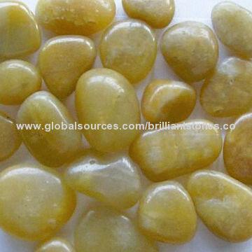 3 to 5cm Yellow Polished Pebbles, Various Colors are Available, Suitable for Garden Decoration