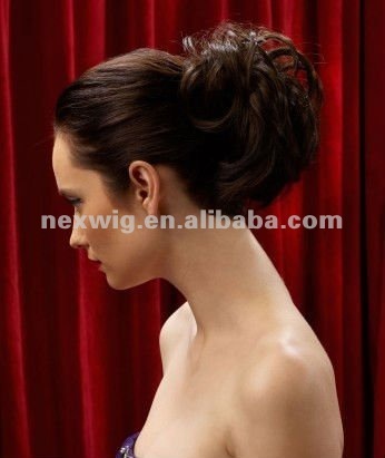 Clip in in updo synthetic hair pieces