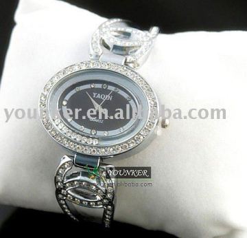 Fashion Stainless Steel Lady Watch! Luxury Lady Rhinestone watches,Japan quartz movt