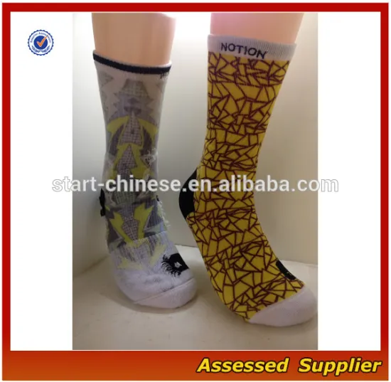 Wholesale Custom Sublimated New Skill 360 Digtal Print Elite Sport Basketball Socks For Men