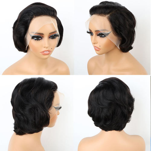 Short pixie Cut Lace Front Human Hair Wig