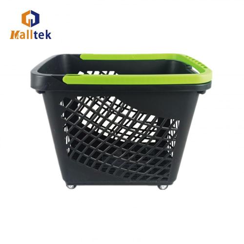 Customizable retail store roller plastic shopping basket