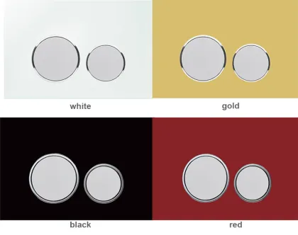 Toilet Front Push Plate Dual Buttons White for Concealed Cistern