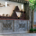 Peacock uye Peony Brick Sculpture