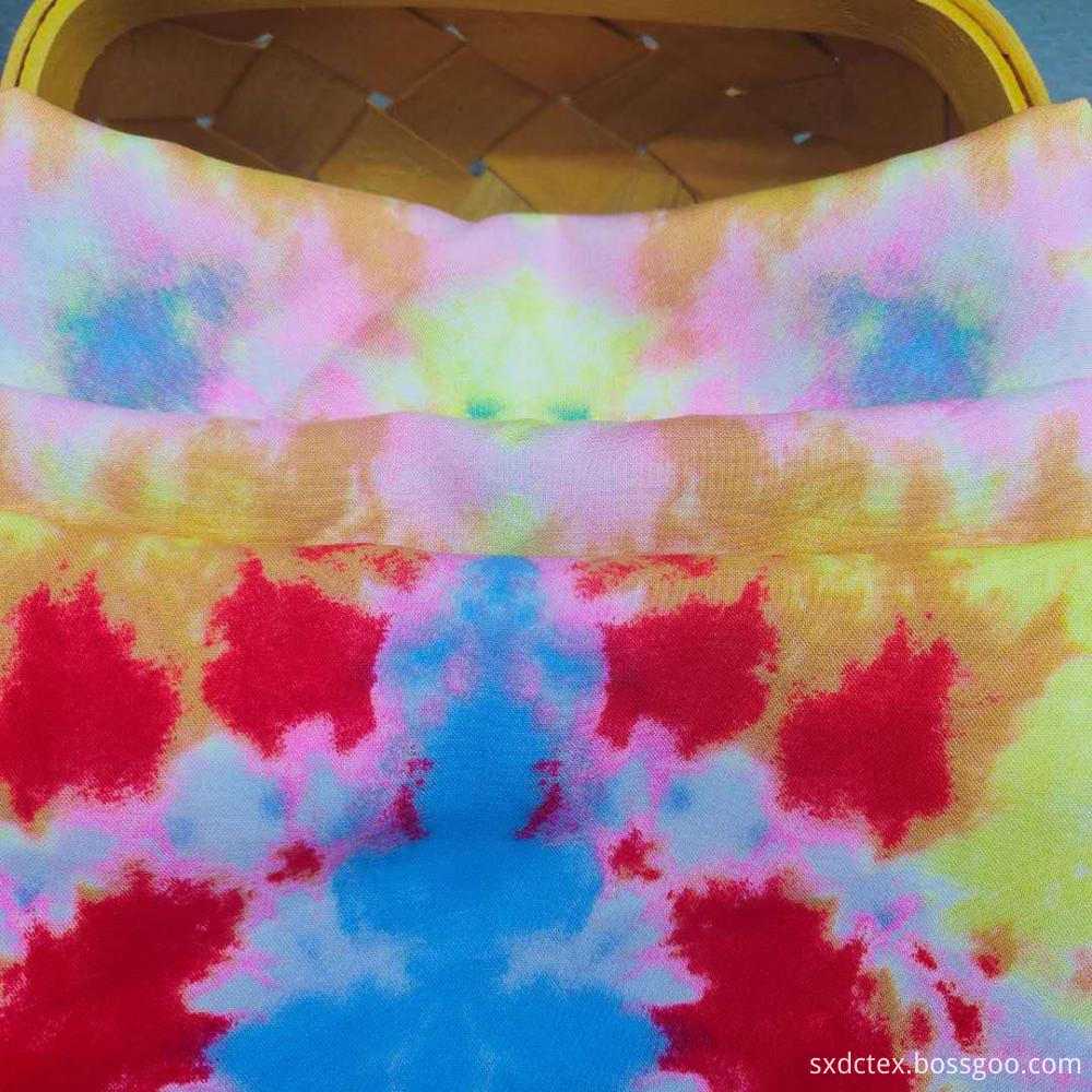 New tie dye rayon plain print fabric 