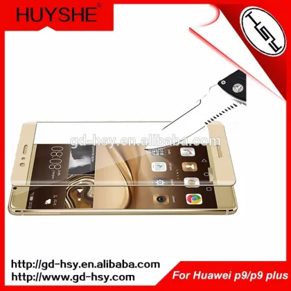 HUYSHE Huawei Phone Accessories 3D Full Curved Edge Screen Protector For Huawei P9 Silk Print Color Tempered Glass