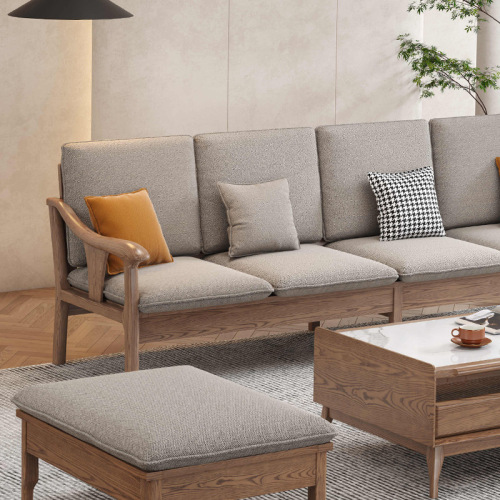 Sofa Fabrik Ruang Tamu Ash Wood Amerika Utara