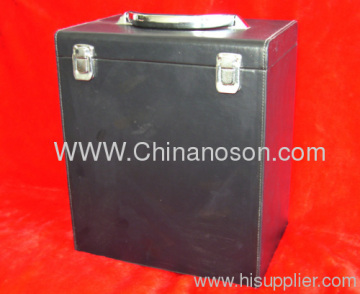 Black Pu Mdf+pu Leather+sponge Red Wine Storing Box Material Pu Leather Suitable For Holding All Kinds Of Red Wine 