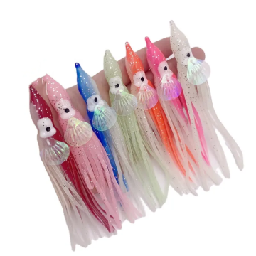 OEM 12cm Luminous Octopus Lure for Jigging - Squid Skirts & Soft Lure with Sequins Wobbler for Fishing