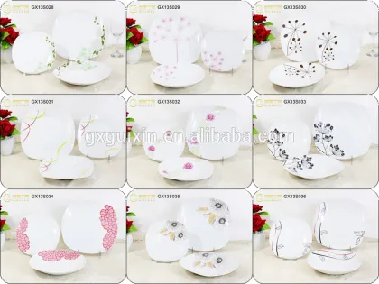 GUIXIN 24-piece Square Porcelain Tableware, Service for 6, Sun Red