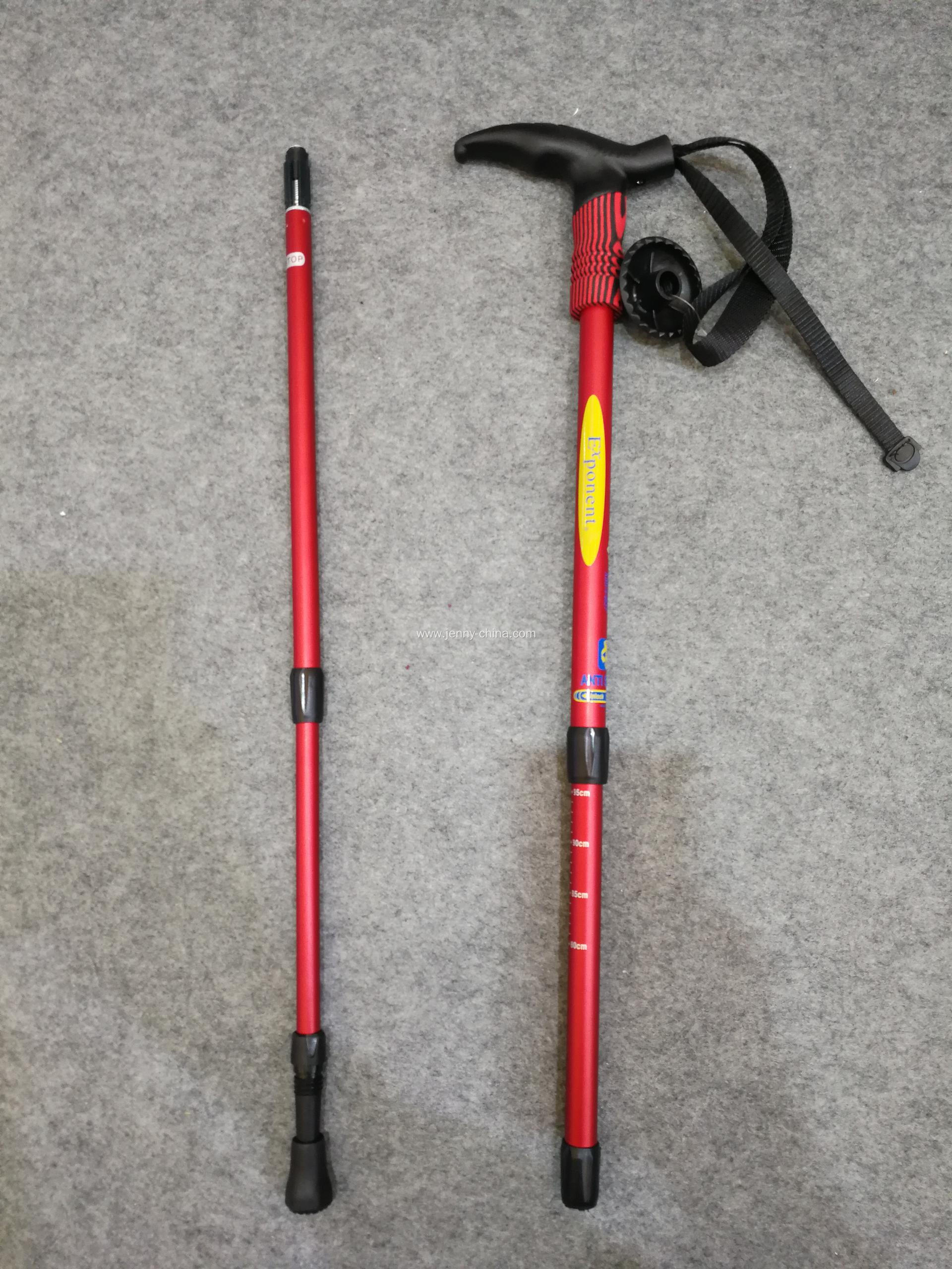 Trekking Pole 4 Section Alpenstock Hiking Stick Anti-Shock Anti-Skid Walking Stick