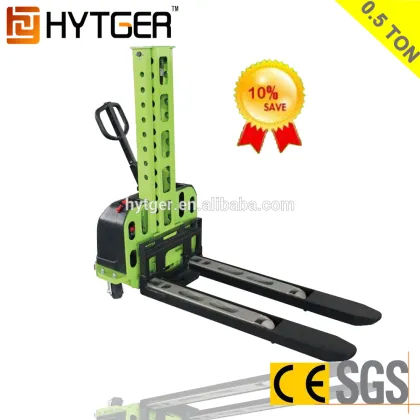 500Kg Gold Supplier Self Load/Unload Lift Electric Pallet Stacker