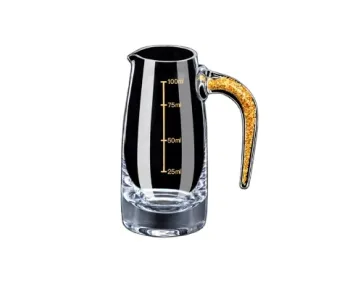 Baijiu Cup Set - High Grade Crystal Glass Small Wine Cups with Gold Foil