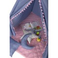 Cotton Blend Canvas Chevron Teepee Tent for Kids