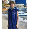 sleeveless hooded kids swim parka waterproof changing robes