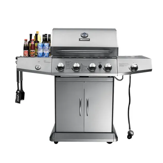 Factory Supply Outdoor Large Charcoal BBQ Barbecue Grill Meat Smoker Gas Charcoal Dual-Purpose Outdoor Patio Barbecue