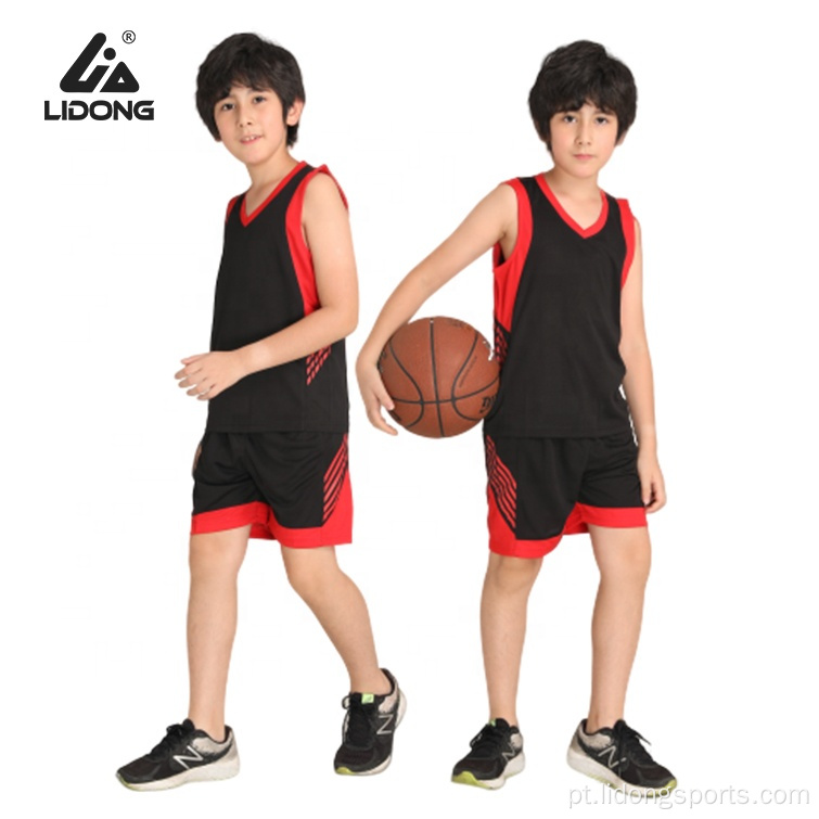 Jersey de basquete vermelha e preta personalizada