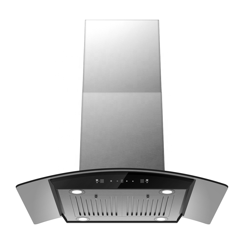 Custom Stainless Steel Baffle Filters 3 Speed Fan 36 Inch  Kitchen Island Ductless Range Hood for Kitchen Cooker Hood
