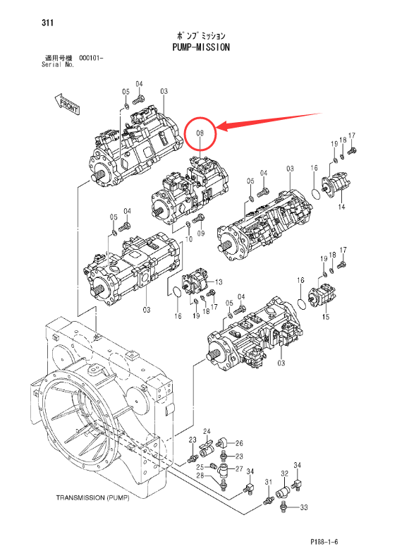 Hitachi Excavator EX3600 Bomba hidráulica K3V180DTH 4689081