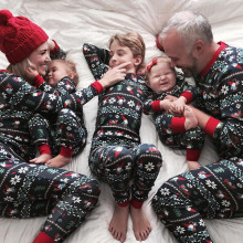 2020 Family Matching Outfits Look Snow Christmas Pajamas Father Mother Kids Sleepwear Mommy and Me Clothes Pyjamas Overall Sets