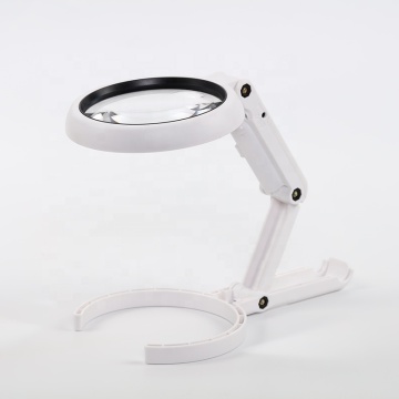 Hands-Held LED Magnifier 90mm Lens 3.5x/10x Dual Use Lighted Stand Magnifier