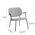 Classic Design Fabric Back Metal Leg Hotel Restaurant Upholstered Seat Dining Chair For Rest