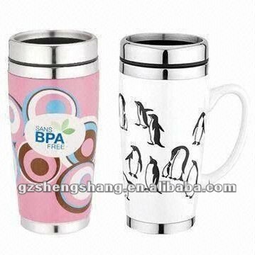 450ml double walled ceramic thermal mug