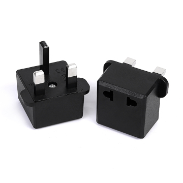 UK Plug Adapter - 3 Pin Travel Adapter US EU to UK Plug in Black with Universal Socket