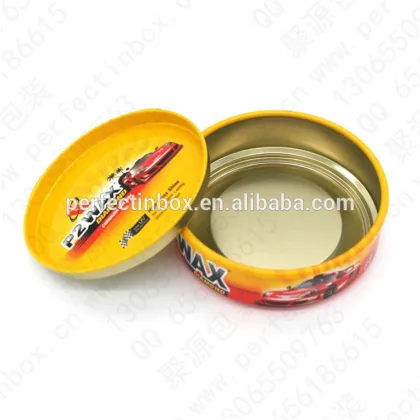 round car wax tin can ,car wax package wholesale