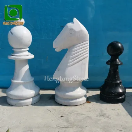 International Highly Polished Marble Chess Sculpture