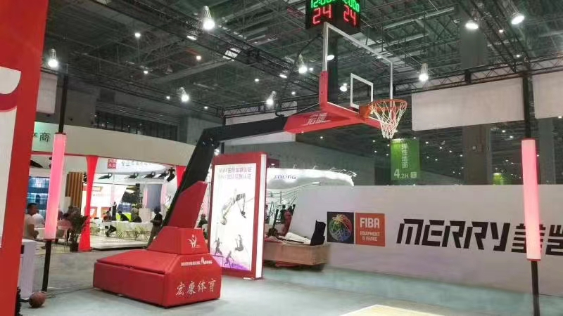 FIBA standard electric foldable Basketball hoop Stand
