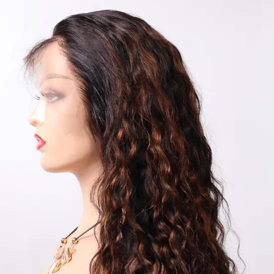 Remy Glueless Full Lace Frontal Wig Curly Human Hair Wigs PrePlucked Cuticle Aligned Brazilian Highlight Color Lace Front Wigs