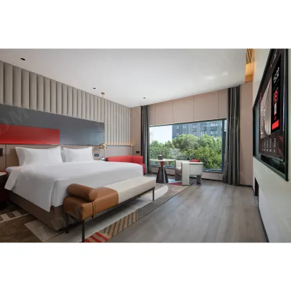 Solid Wood Double Room Customized Hotel Bedroom Furniture