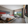 Muebles de dormitorio de hotel personalizados de doble habitación de madera de madera sólida