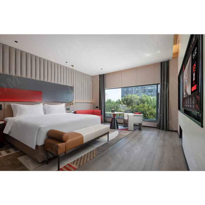 Quarto de hotel móveis de combinação de madeira maciça