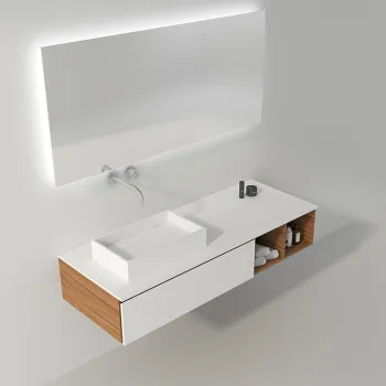 Bathroom Rectangular Solid Surface Stone Countertop Vanity Wash Basin BS-8317