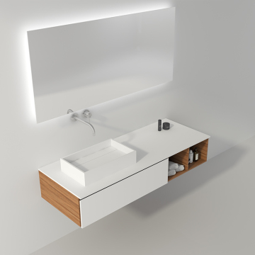 Bathroom Rectangular Solid Surface Stone Countertop Vanity Wash Basin BS-8317