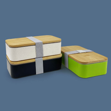 Natural Bamboo Lid Single Layer Lunch Box