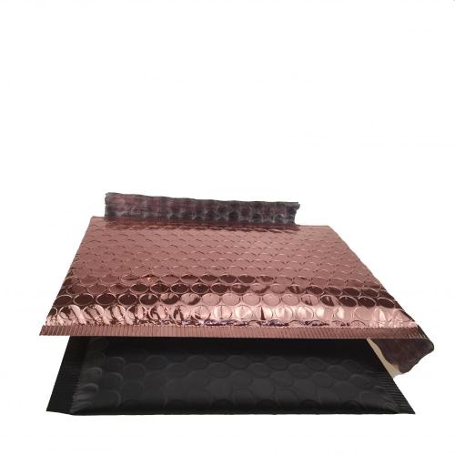 Logistic Shiny Black Rose Gold Metallic Bubble Mailers