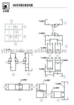 aluminum sliding window 88B